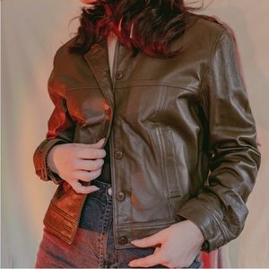 🔥ARMY GREEN LEATHER JACKET🔥